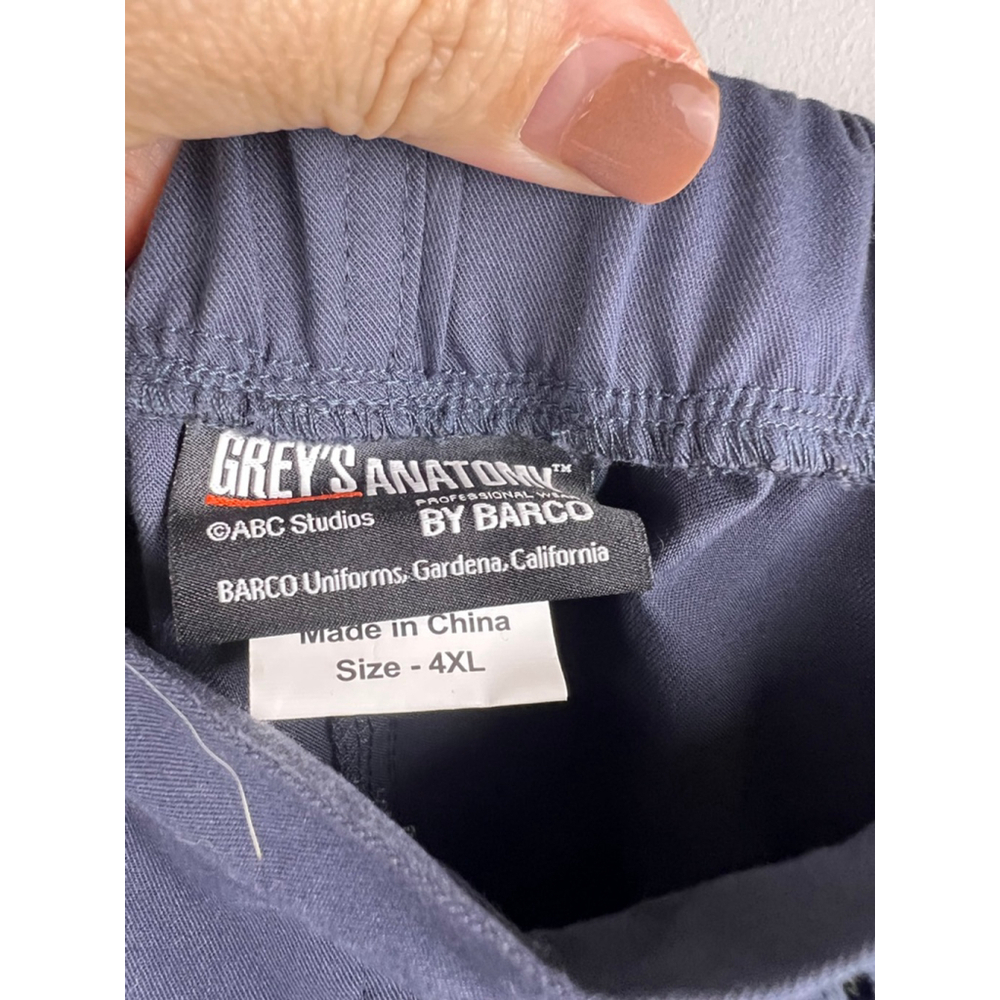 Grey's Anatomy by Barco 5-Pocket Drawstring Scrub Pants Steel Blue 4XL NWT - Picture 2 of 6